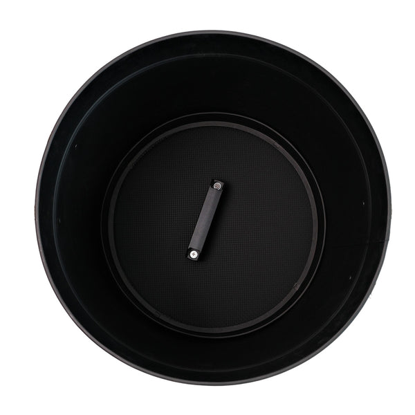 RESERVOIR A GRANULES ACIER NOIR SOPHORA Ø37x48CM, 51L AVEC PELLE (6)