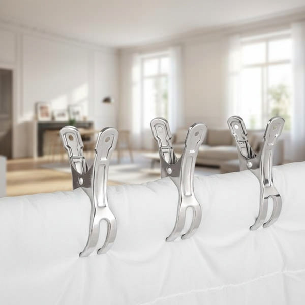 LOT DE 12 PINCES A LINGE INOX 8,5xØ1,9CM (5)