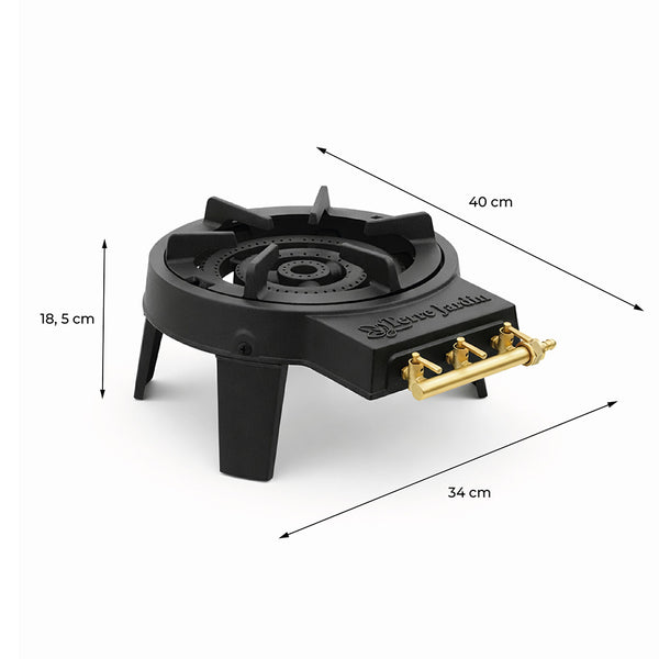 RECHAUD A GAZ EN FONTE 3 FEUX 4 PIEDS 9,5 KW GAZTIVAL PRO (6)