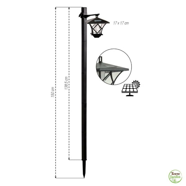 LAMPADAIRE LED SOLAIRE 2 POSITIONS (2)