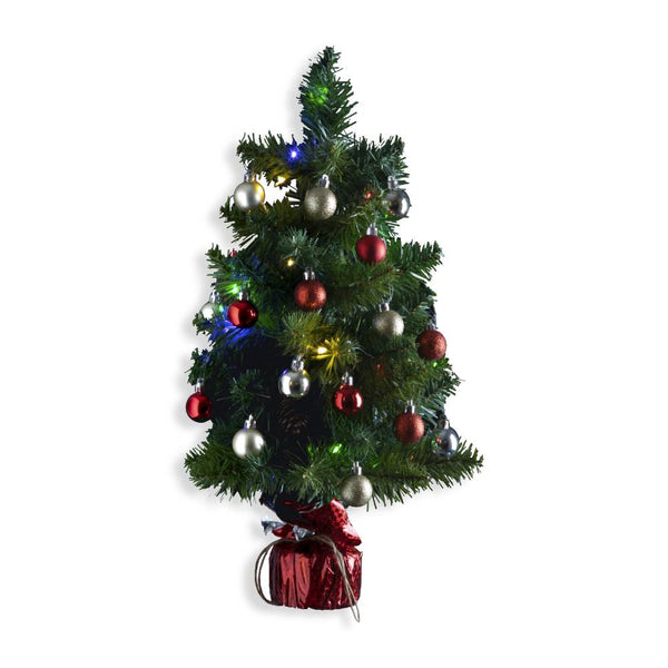 SAPIN DÉCORÉ AVEC GUIRLANDE CUIVRE 50 CM (2)