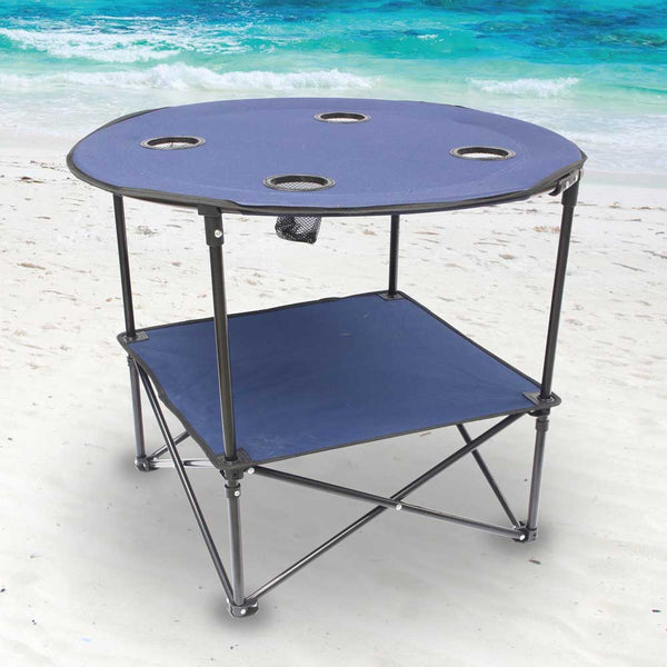 TABLE PIQUE-NIQUE PLIANTE AVEC ÉTAGÈRE (4)
