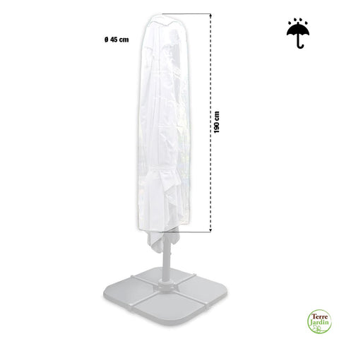 HOUSSE PARASOL DÉPORTÉ PLASTIQUE BLANC (1)