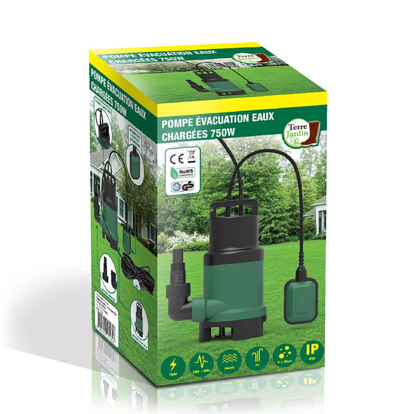 POMPE ÉVACUATION EAUX CHARGÉES 750W (2)