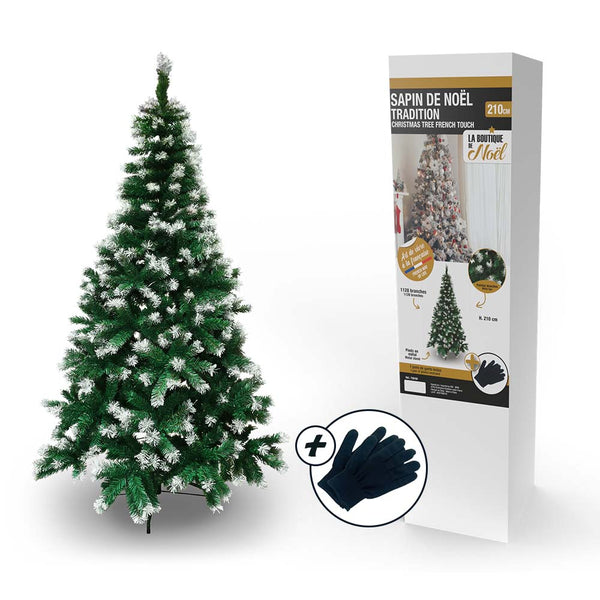 SAPIN DE NOËL TRADITION VERT POINTES BLANCHES (6)