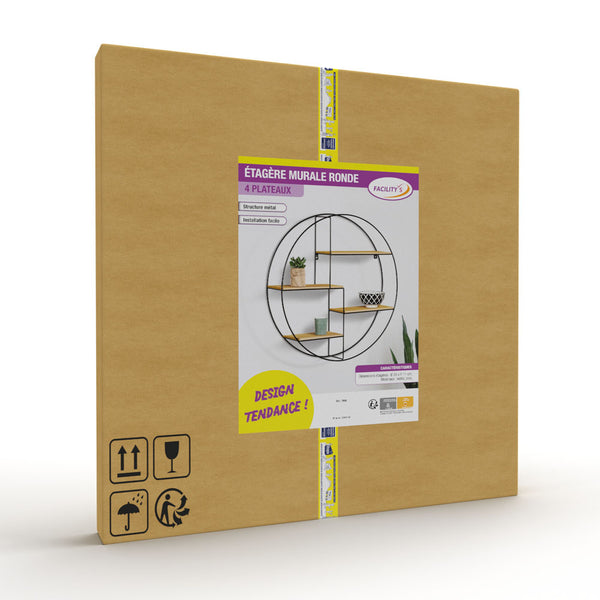 ÉTAGÈRE RONDE MURALE 4 PLATEAUX (3)