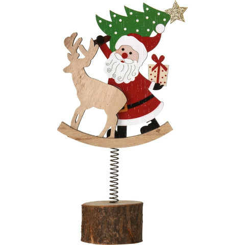 PÈRE NOËL À RESSORT SUR RONDIN (1)