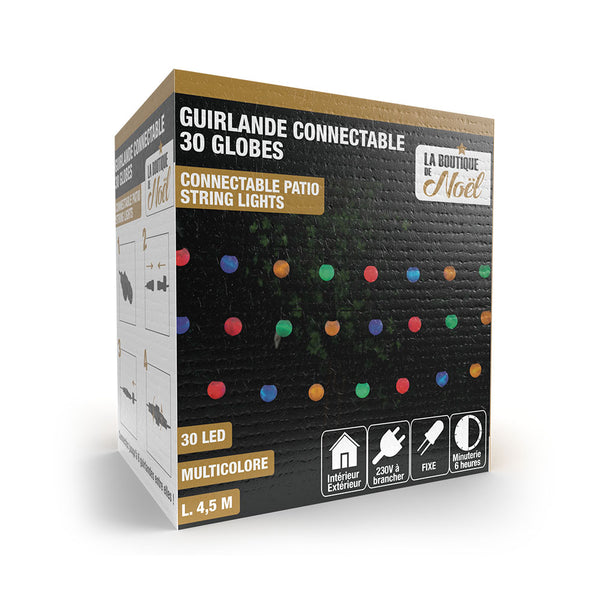 GUIRLANDE ÉLECTRIQUE CONNECTABLE 30 GLOBES (10)