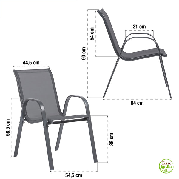 CHAISES TEXTILÈNE EMPILABLES X6 (13)