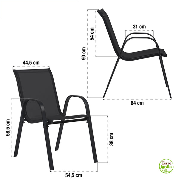 CHAISES TEXTILÈNE EMPILABLES X6 (14)