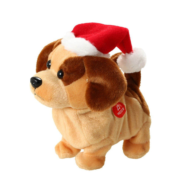 PELUCHE AUTOMATE CHIEN DE NOËL À PILES (1)