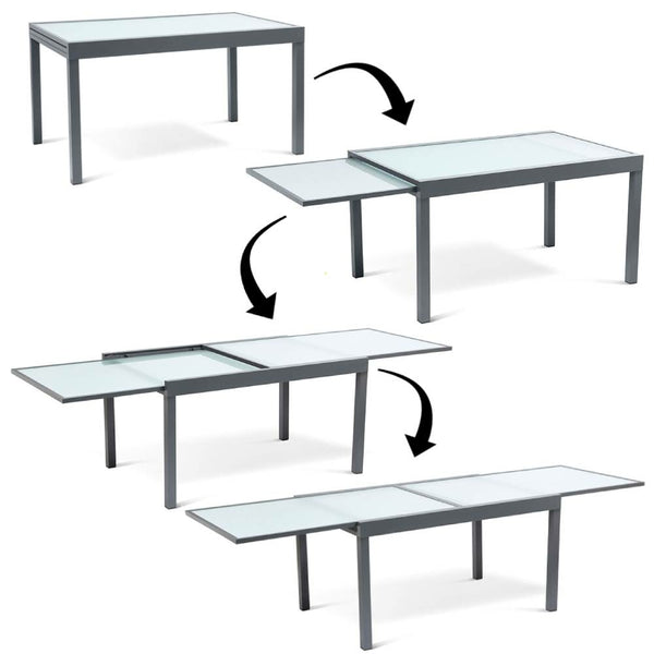 TABLE EXTENSIBLE VERRE TREMPÉ (5)