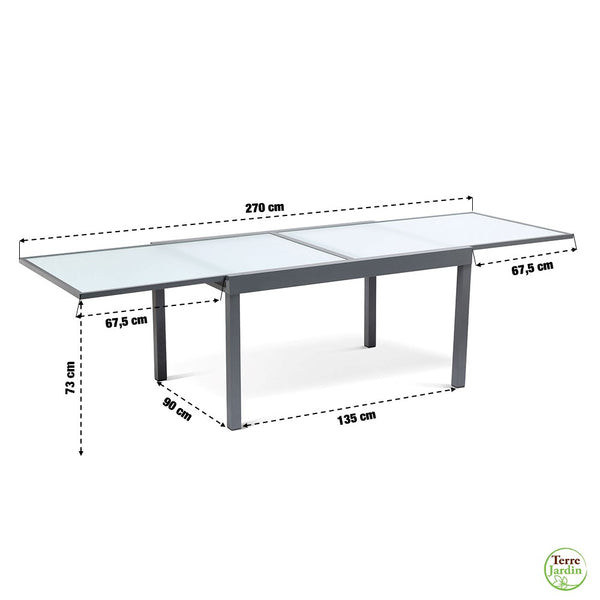TABLE EXTENSIBLE VERRE TREMPÉ (1)