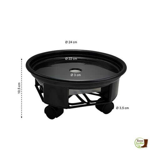 SUPPORT ROULANT POUR PLANTES Ø 22 CM AVEC RÉCUPÉRATEUR D'EAU (1)