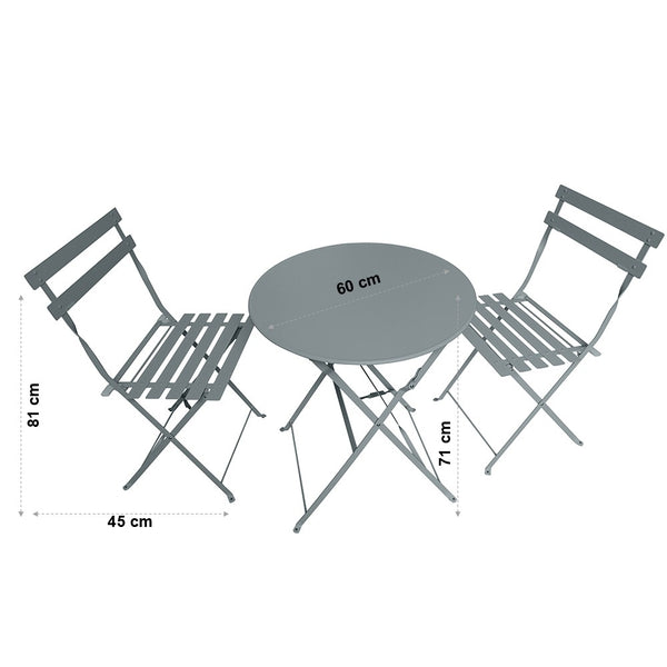 TABLE DE BISTROT ANTHRACITE RONDE ET 2 CHAISES (2)