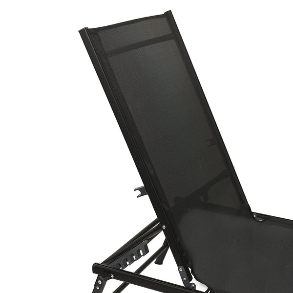 CHAISE LONGUE PLIABLE TEXTILENE NOIRE (4)