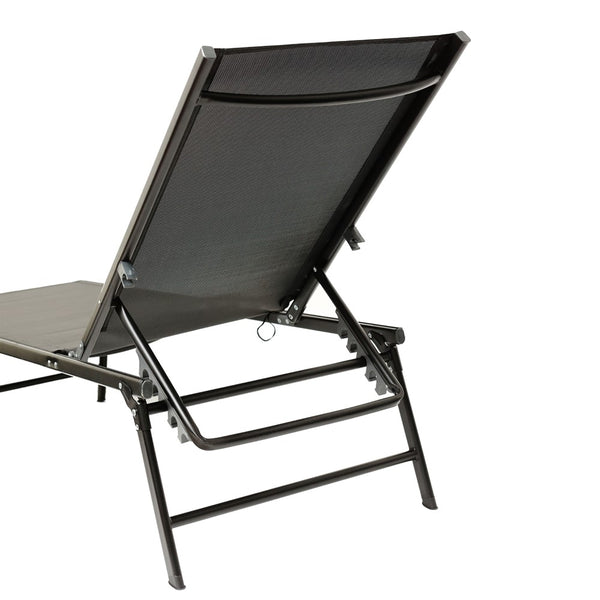 CHAISE LONGUE PLIABLE TEXTILENE NOIRE (2)