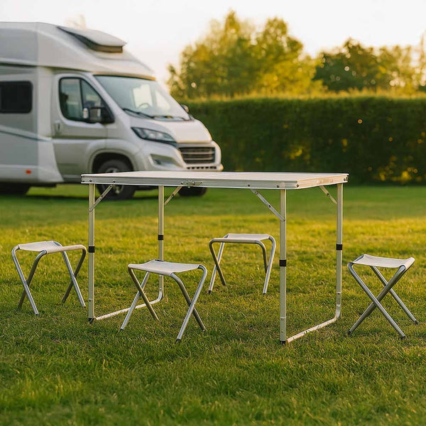 TABLE DE CAMPING PLIABLE AVEC 4 TABOURETS (3)