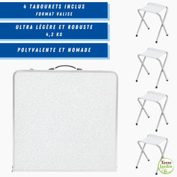 TABLE DE CAMPING PLIABLE AVEC 4 TABOURETS (1)
