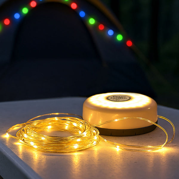 LAMPE DE CAMPING 36 LED RECHARGEABLE AVEC GUIRLANDE 98 LED (8)