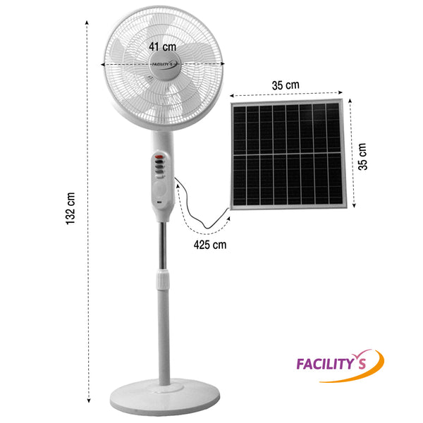 VENTILATEUR SUR PIED 2EN1 SOLAIRE ET ELECTRIQUE DIAM 41CM (4)