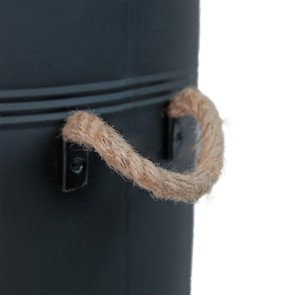 RESERVOIR A GRANULES ACIER NOIR SOPHORA Ø37x48CM, 51L AVEC PELLE (2)