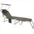 CHAISE LONGUE PLIANTE AVEC PARE-SOLEIL APPUIE-TETE GRIS SUNFOLD PLUS