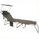 CHAISE LONGUE PLIANTE AVEC PARE-SOLEIL APPUIE-TETE GRIS SUNFOLD PLUS