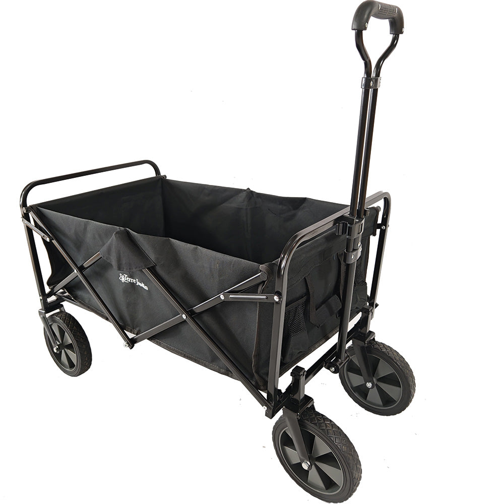 CHARIOT DE TRANSPORT PLIABLE NOIR 80KG 90L 100x50,5x99CM