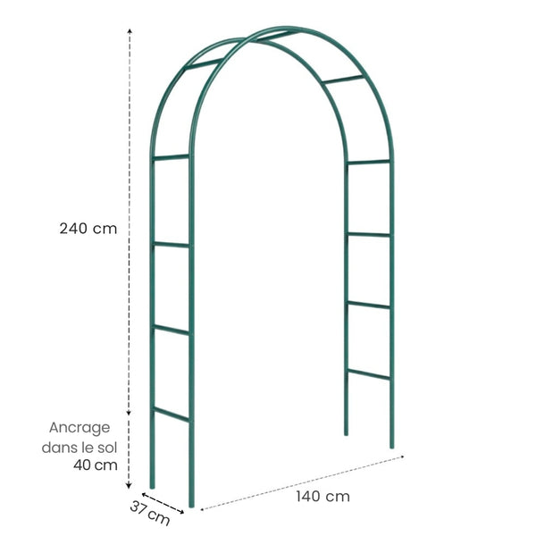 ARCHE DE JARDIN 240x140CM VERT LOT DE 2 (5)