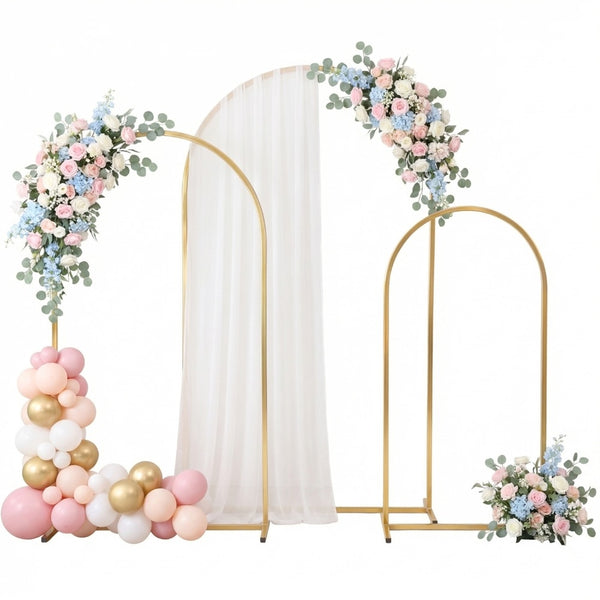 ARCHES DE MARIAGE METAL OR  HAUTEURS 220 180 140 CM X3 (3)