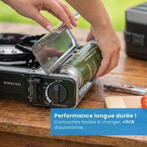 RECHAUD A GAZ DE CAMPING 1  FEU AVEC VALISETTE NOMADGAZ (1)