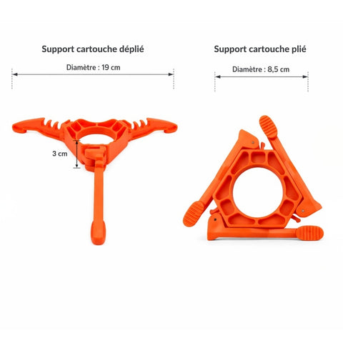 SUPPORT CARTOUCHE DE GAZ PLIABLE ABS ORANGE TRAILGAZ STAND (1)