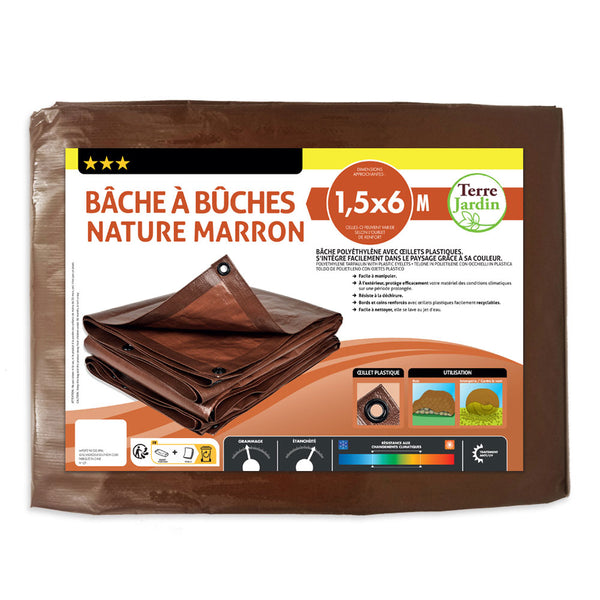 BÂCHE À BÛCHES MARRON (2) & BÂCHE À BÛCHES MARRON 1,50 X 6 M (2)