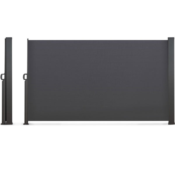 PARAVENT DOUBLE RÉTRACTABLE GRIS 6X1,6 M