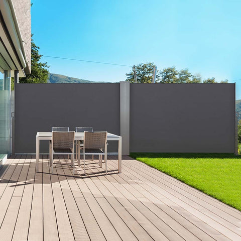 PARAVENT DOUBLE RÉTRACTABLE GRIS 6X1,6 M (1)