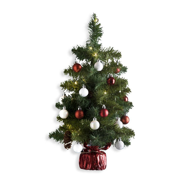 SAPIN DÉCORÉ AVEC GUIRLANDE CUIVRE 50 CM (1)
