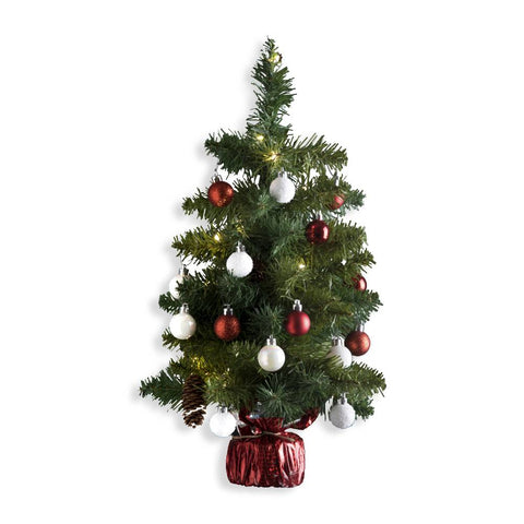 SAPIN DÉCORÉ AVEC GUIRLANDE CUIVRE 50 CM (1)