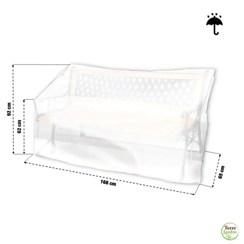 HOUSSE BANC DE JARDIN PLASTIQUE BLANC (1)