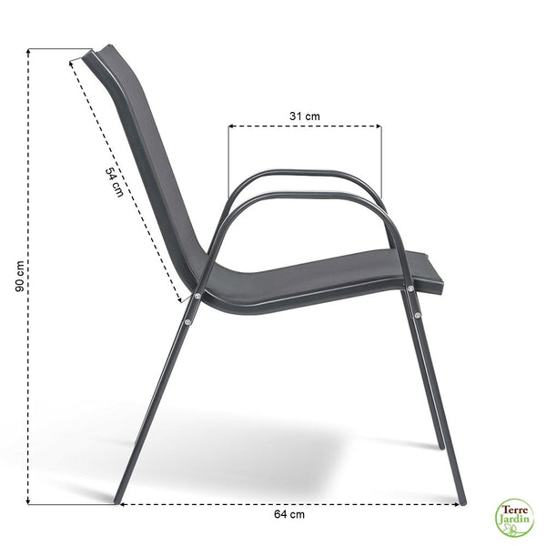 Table de jardin extensible en verre avec 4 chaises (9)