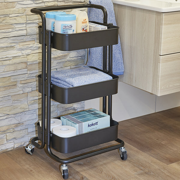 CHARIOT DE RANGEMENT DESSERTE NOIRE (8)