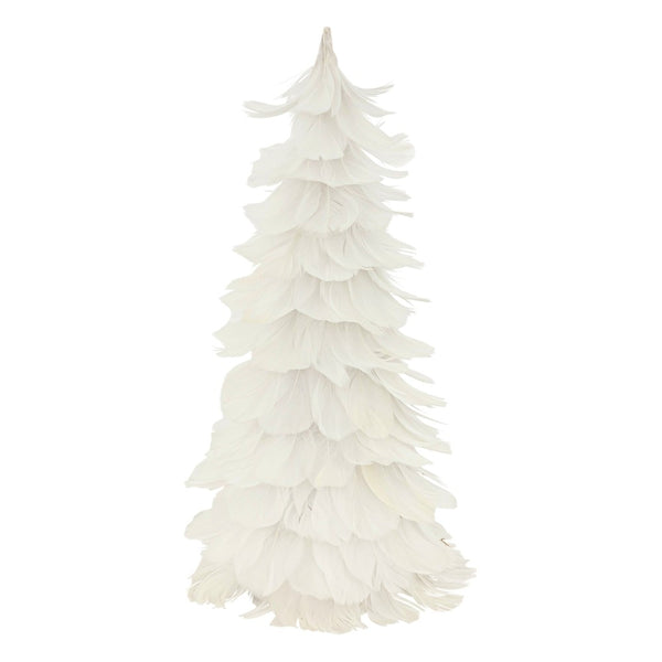 SAPIN EN PLUMES BLANC 40 CM