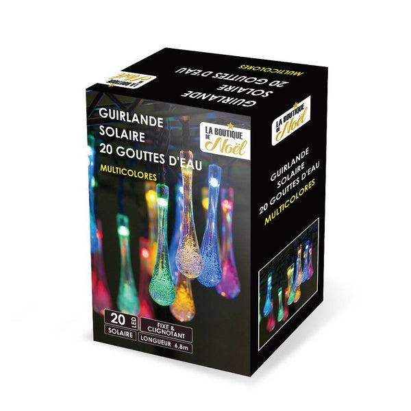 GUIRLANDE SOLAIRE GOUTTES D'EAU