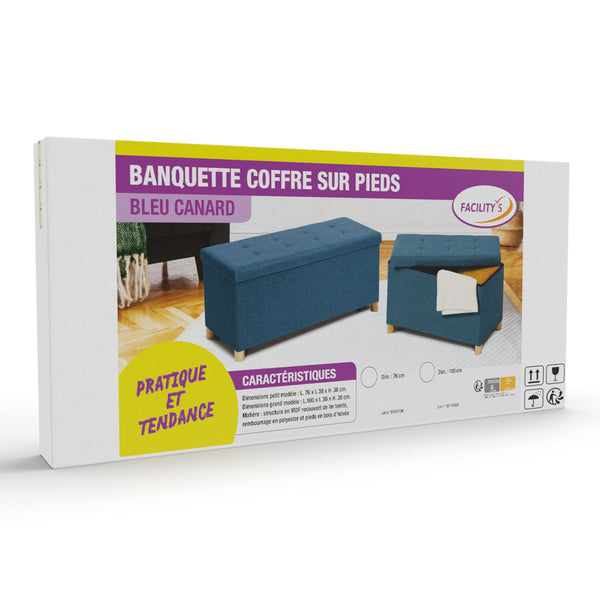 BANQUETTE COFFRE AVEC PIEDS (14) & BANQUETTE COFFRE AVEC PIEDS BLEU CANARD 100 CM (7)
