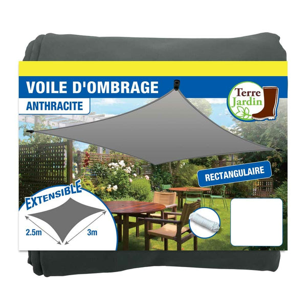 VOILE D'OMBRAGE EXTENSIBLE RECTANGULAIRE (8) & VOILE D'OMBRAGE EXTENSIBLE 2,5 X 3 M ANTHRACITE (3)