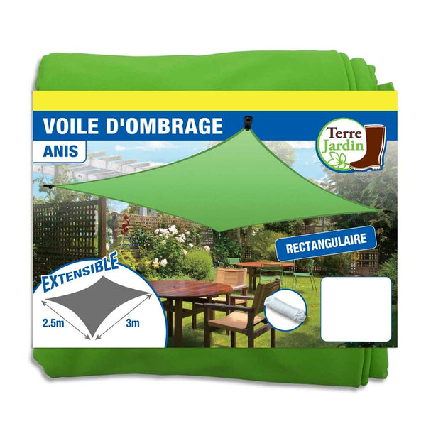 VOILE D'OMBRAGE EXTENSIBLE RECTANGULAIRE (6) & VOILE D'OMBRAGE EXTENSIBLE 2,5 X 3 M ANIS (3)