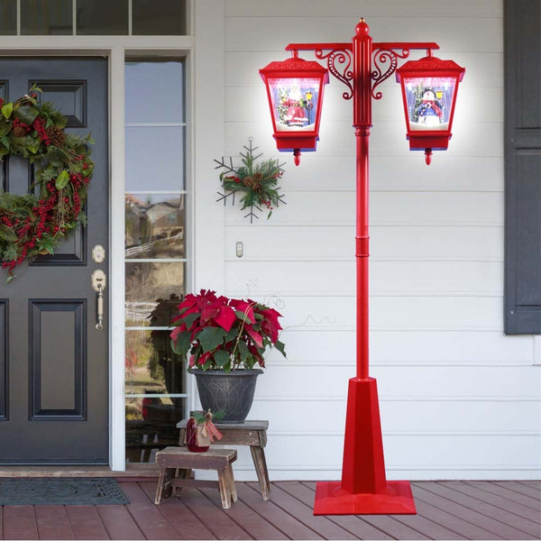 LAMPADAIRE NOËL DOUBLE NEIGE ET MUSIQUE (1)