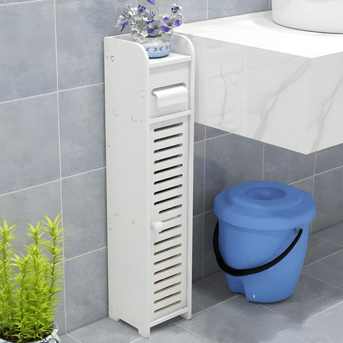 Support papier toilette - porte-papier toilette - armoire pour papier  toilette - 2 niveaux + sortie papier MDF gris bambou
